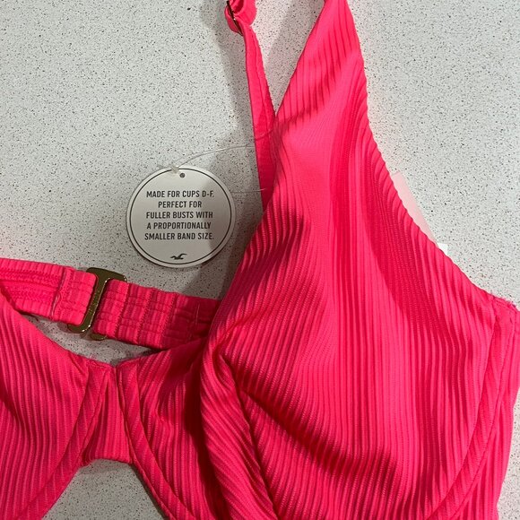Hollister Neon Pink Ribbed Bikini XLARGE &LARGE CURVY (different sizes) - Picture 7 of 13